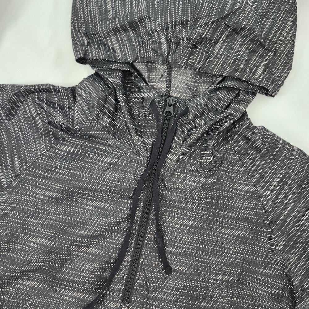 Reebok Womens Black Grey Half Zip Windbreaker Size S Running Lightweight Active